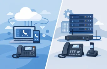 Vergleich zwischen gehosteten und Hardware-Telefonanlagen